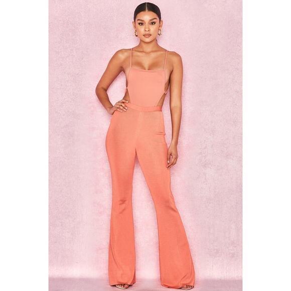 House of CB London Inna Peach Pandage Trousers/Pants Size XS NWT - Picture 1 of 9